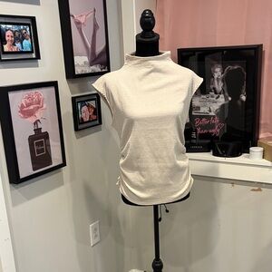 Express Cream Cap Sleeve Blouse